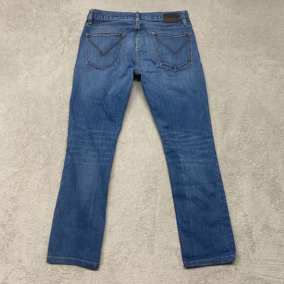 John Varvatos Jeans‎ Mens 32x29 Blue Straight Leg Medium Wash Cotton Distressed - Picture 10 of 11